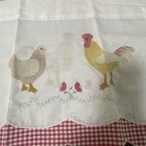 2 Window Valances, Red Rooster